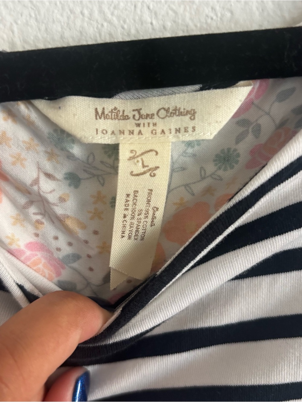 Matilda Jane Navy and White Striped Tank Top